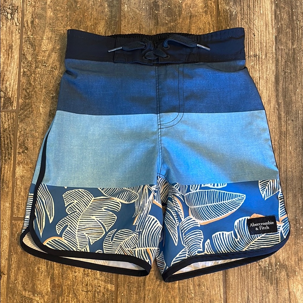 Abercrombie & Fitch Blue Tropical Print Swim Shorts